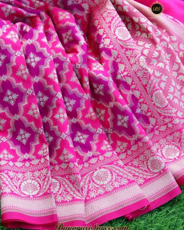 Blue Brocade Banarasi Silk Saree – Beatitude