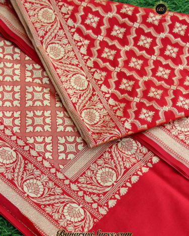 Orange Banarasi Handloom Soft Silk Saree - Aura Benaras