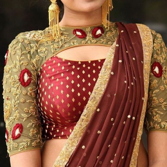 zari banarasi saree blouse
